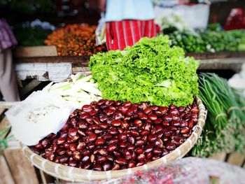 Close-up of fruits for sale in market