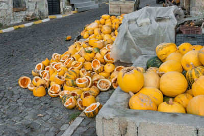 Various fruits in market stall