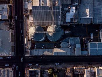 High angle view of buildings in city