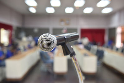 Close-up of lighting equipment