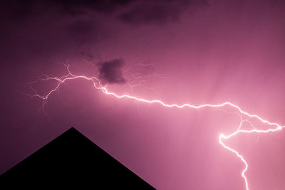 Low angle view of lightning in sky