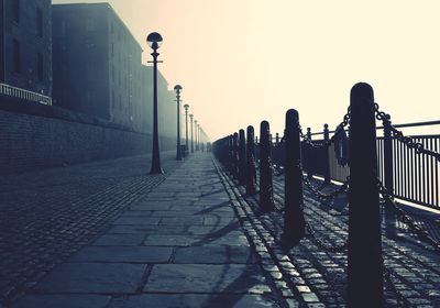 Boardwalk against clear sky