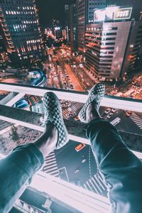 Low section of man in city