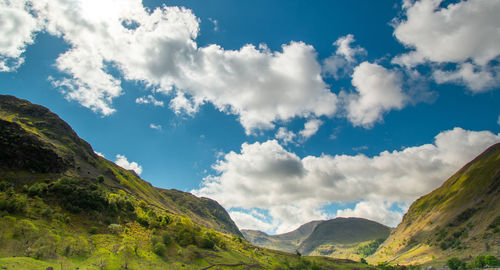 Scenic view of mountains against sky