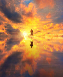 Man walking on water