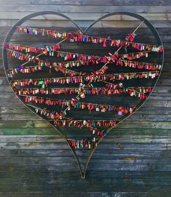 Close-up of heart shape on table
