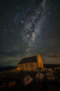 Scenic view of star field against sky at night