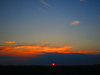 Scenic view of silhouette landscape against sky during sunset