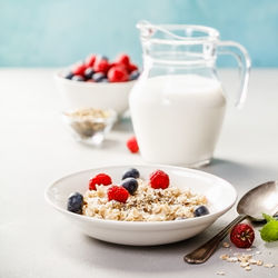 High angle view of breakfast served on table