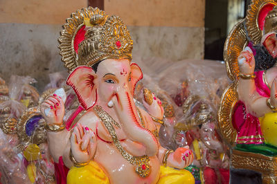 Close-up of ganesha idols