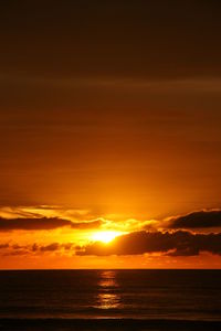 Scenic view of sea at sunset