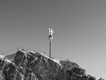 Low angle view of mountain against clear sky