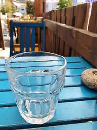 Close-up of glass of water on table