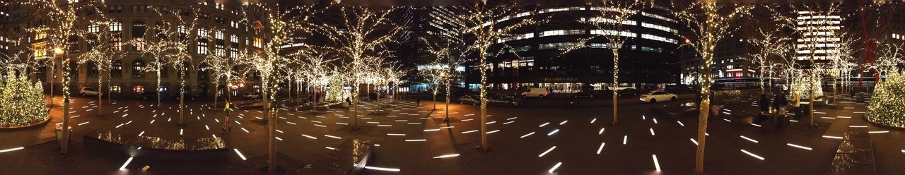 People in park at night