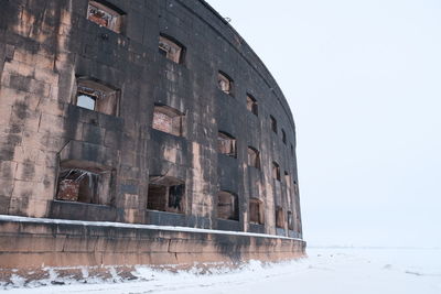 Low angle view of abandoned building