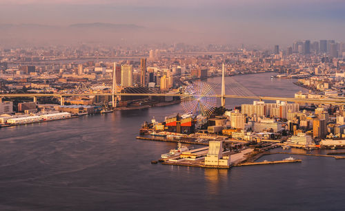 Aerial view of buildings in city