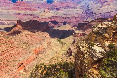 High angle view of rock formations