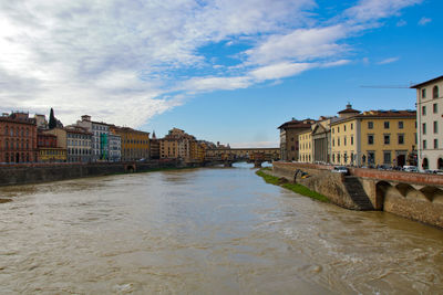 Canal amidst buildings in town