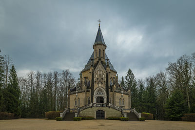 Low angle view of church against sky