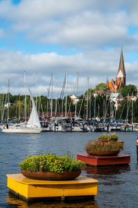 Boats in sea