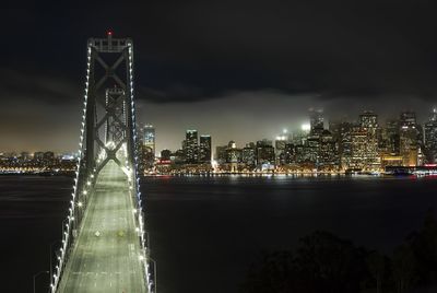 Illuminated city at night