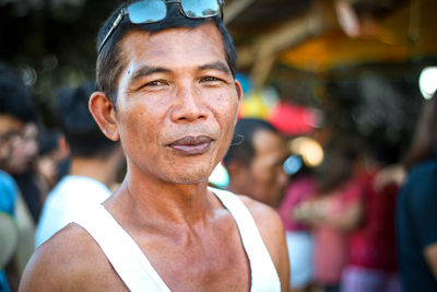 Close-up portrait of a mid adult man