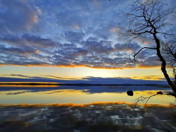 Scenic view of dramatic sky during sunset