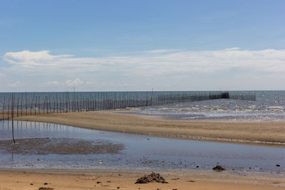 Scenic view of beach against sky