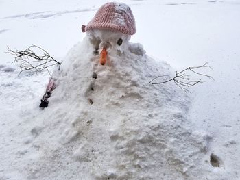 Close-up of snowman