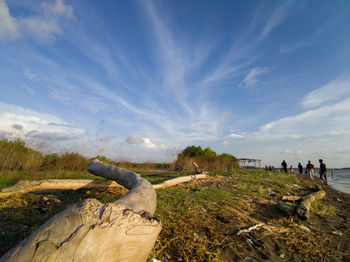 Scenic view of land against sky