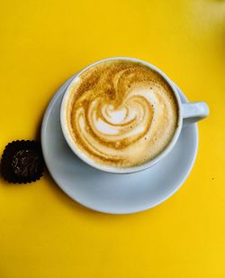 Close-up of cappuccino