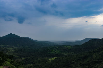 Scenic view of mountains against sky