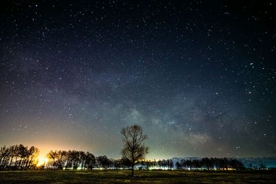 Scenic view of star field against star field at night