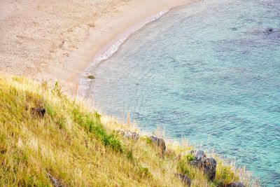 High angle view of beach