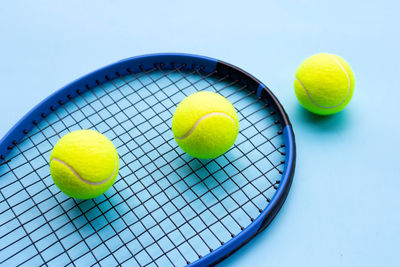 High angle view of yellow ball on table