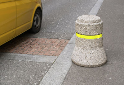 Close-up of yellow road