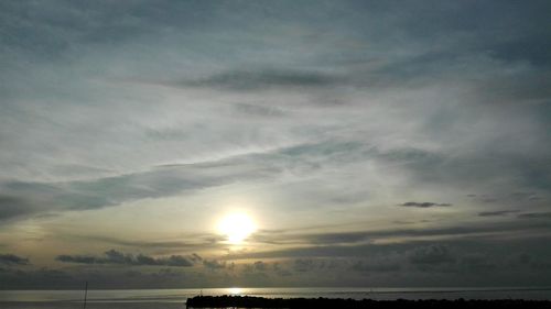 Scenic view of silhouette landscape against sky during sunset