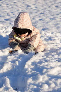Scenic view of snow covered landscape