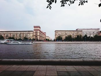 View of river with buildings in background