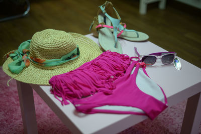 Close-up of sunglasses on table