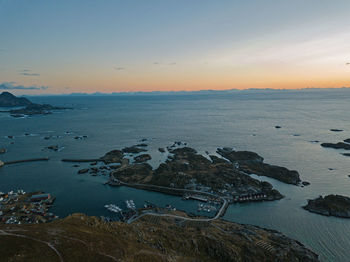 Scenic view of sea during sunset