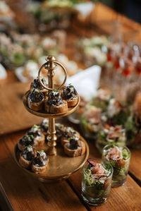 Close-up of dessert on table