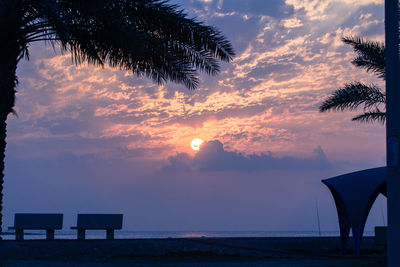 Scenic view of sunset over sea