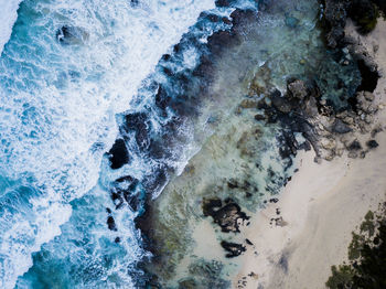 High angle view of beach