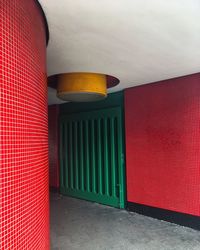 Multi colored wall in subway