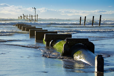 Close-up of sea against sky