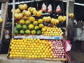 Fruits and vegetables for sale at market