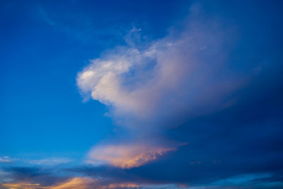 Low angle view of sky at sunset