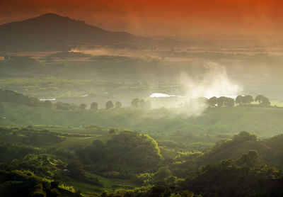 High angle view of landscape against sky