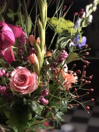 Close-up of pink rose bouquet